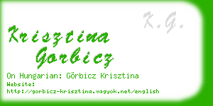 krisztina gorbicz business card