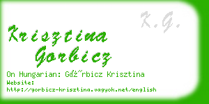 krisztina gorbicz business card